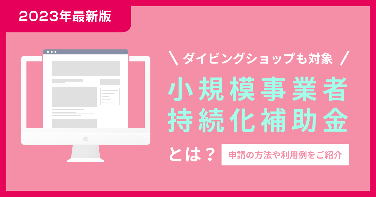 【2023年最新】小規模事業者持続化補助金とは?ダイビングショップも対象!